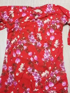 Floral Red Dress