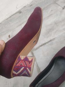 Burgundy Block Heels