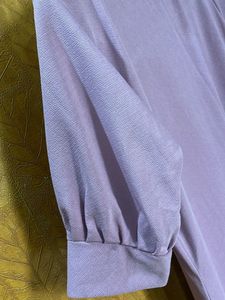 Lavender Mock Neck Puff Sleeve Dress