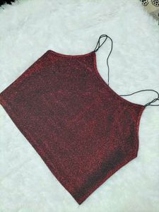 Sparkly Red Cami Crop Top