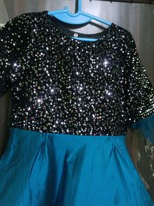 New Trendy Party Wear Velvet Frills Anarkali Gown
