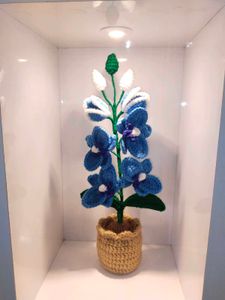 Crochet Potted Blue Orchid Flower ✨💙