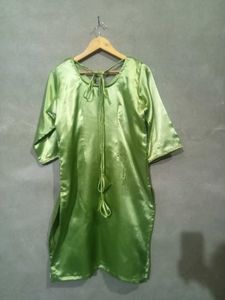 Green Satin Style Dress