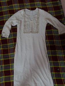 White Embroidered Tunic Dress