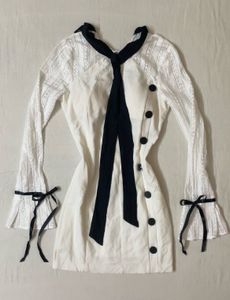 korean vintage bow dress