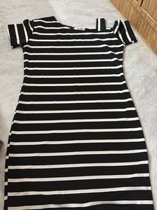 Striped One-Shoulder Dress
