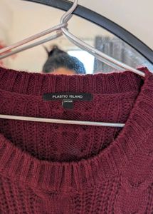 Burgundy Knit Sweater Dress