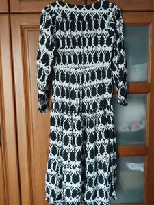 Black &amp; White Skater Midi Cotton Dress