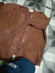 Brown Knit Cardigan