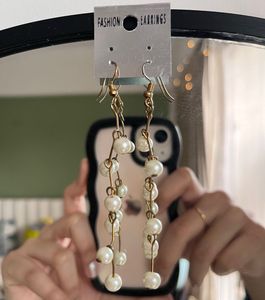 Long Pearl Drop Earrings