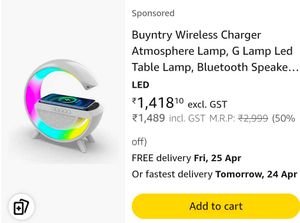 Led Night Lamp With Speaker And Wireless Charger