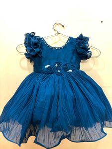 Blue Chiffon Flower Girl Dress