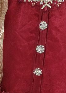 Elegant Maroon Embellished Dress