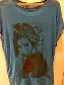 Beautiful Graphic Mesh Top