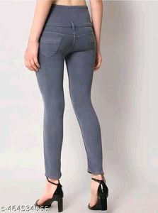 Grey High Waist Jeans For Women