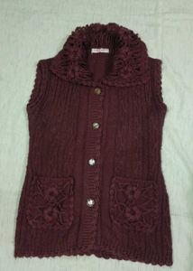 Maroon Knitted Vest