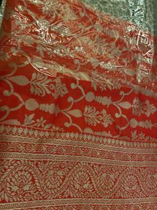 Red Banarasi Dress Material