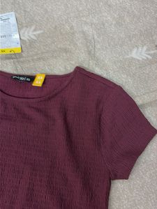 Burgundy Textured Top - New with Tag