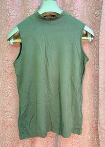 Olive Green Sleeveless Top