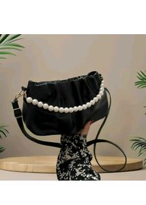 Elegant White Pearl Handle Bag