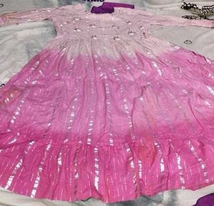 Pink Ombre Anarkali Dress