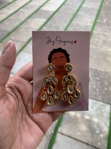 Elegant Kundan Drop Earrings