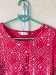 Pink Embroidered Kurta