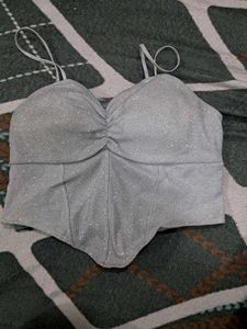 Sparkly Silver Corset Top