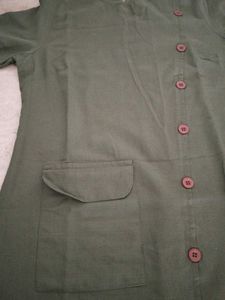 Smart Olive Dress With No Flaws