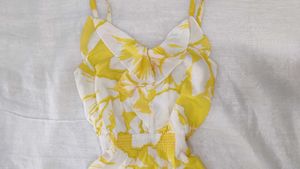 LOFT Maxi Yellow Floral Thin Strap Dress