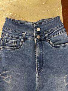 Stylish Blue Denim Jeans with adjustable string
