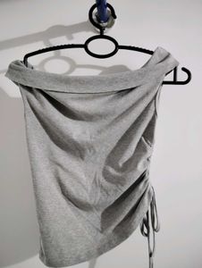 Gray Off-the-Shoulder Top