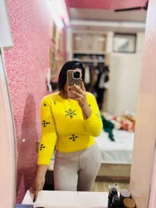 Woolen Yellow Top Crop