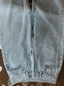 Light Wash Denim Straight Leg Jeans