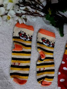 Baby Socks , Woollen (Winter Material With Cartoon Prints (