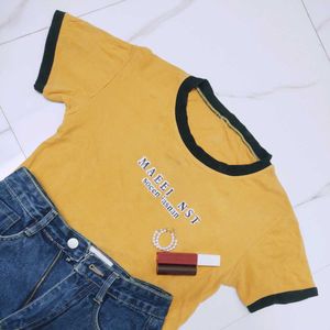 Yellow Crop TSHIRT Top