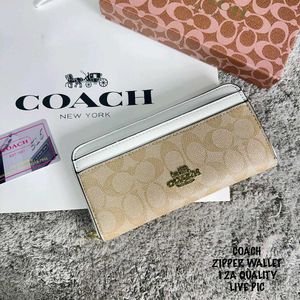 COACH ZIPPER WALLET 12a QUALITY WD BOX N CARD