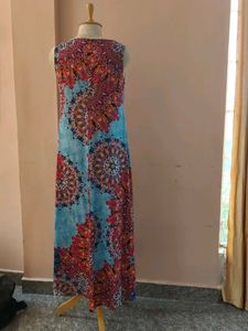 Boho Print Sleeveless Maxi Dress