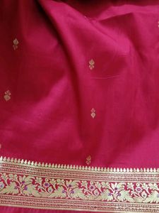 Red &amp; Gold Silk Blend Saree