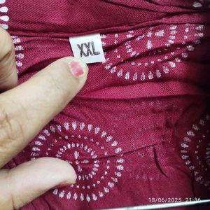 Maroon Printed Kurta