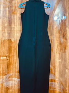 Sleek Black Midi Dress