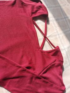 Burgundy Long Sleeve Top