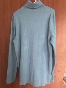 Blue Turtleneck Sweater