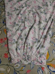 Floral Print White Skirt
