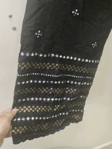 Black Palazzos with Mirror Work