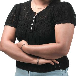 Cute Black Knit Top
