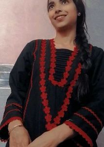 Pakistani Black &amp; Red Kurta Set