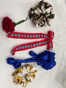 Hair Accessory Set and crochet keychain