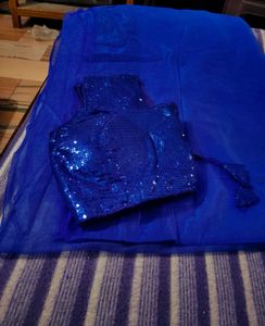 beautiful party wear  saree with blouse