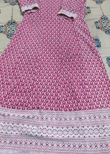 Pink Embroidered Kurta frock